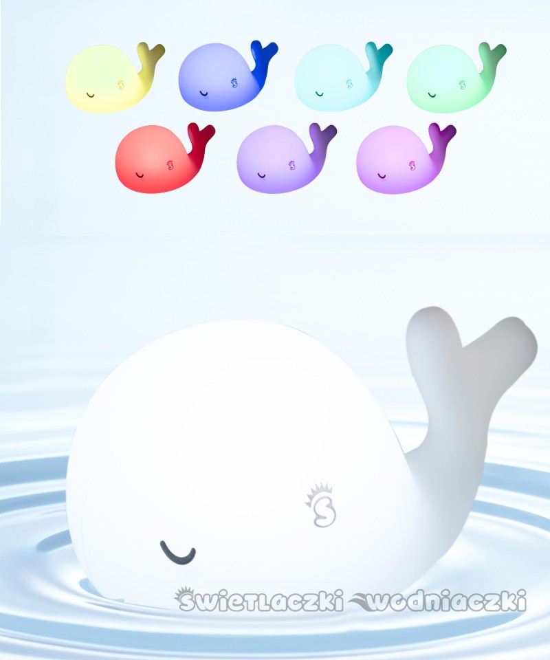 Lampka do wody silikonowa pływająca zmieniająca kolory MM-053 Wielorybcio